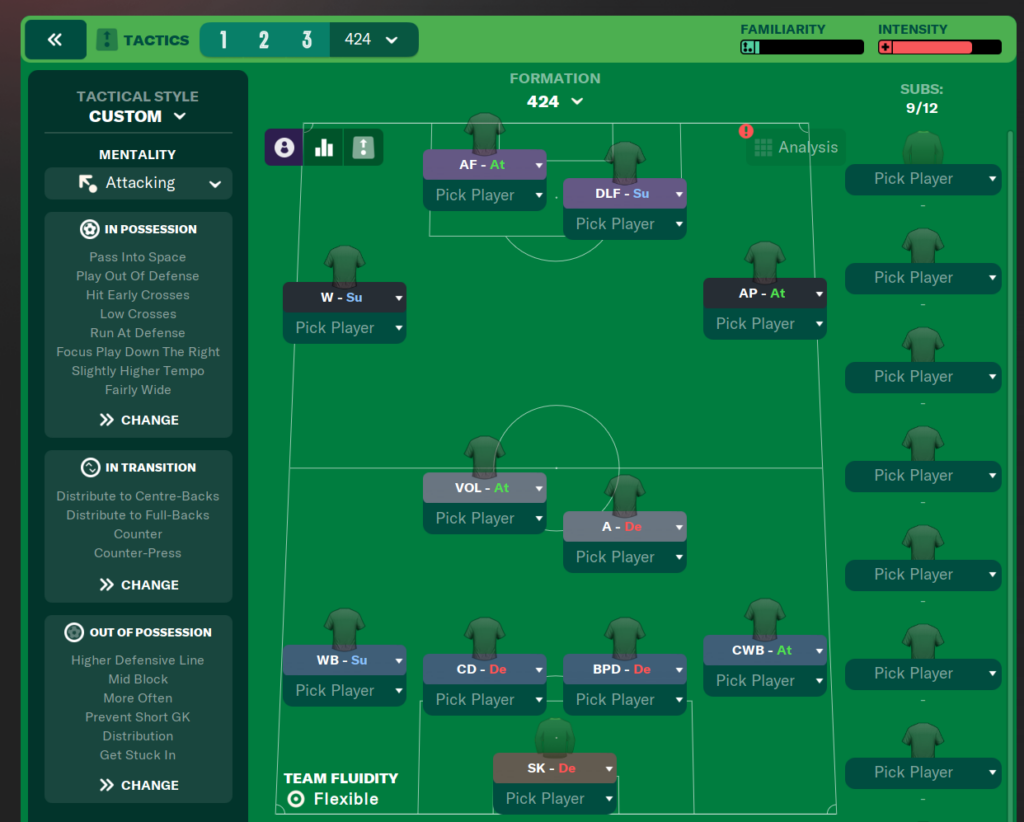 my football manager tactic that was used in the first season with USCP Paredes